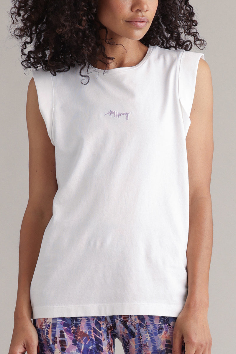 Muscle Tank White | Hey Honey & Active Wear