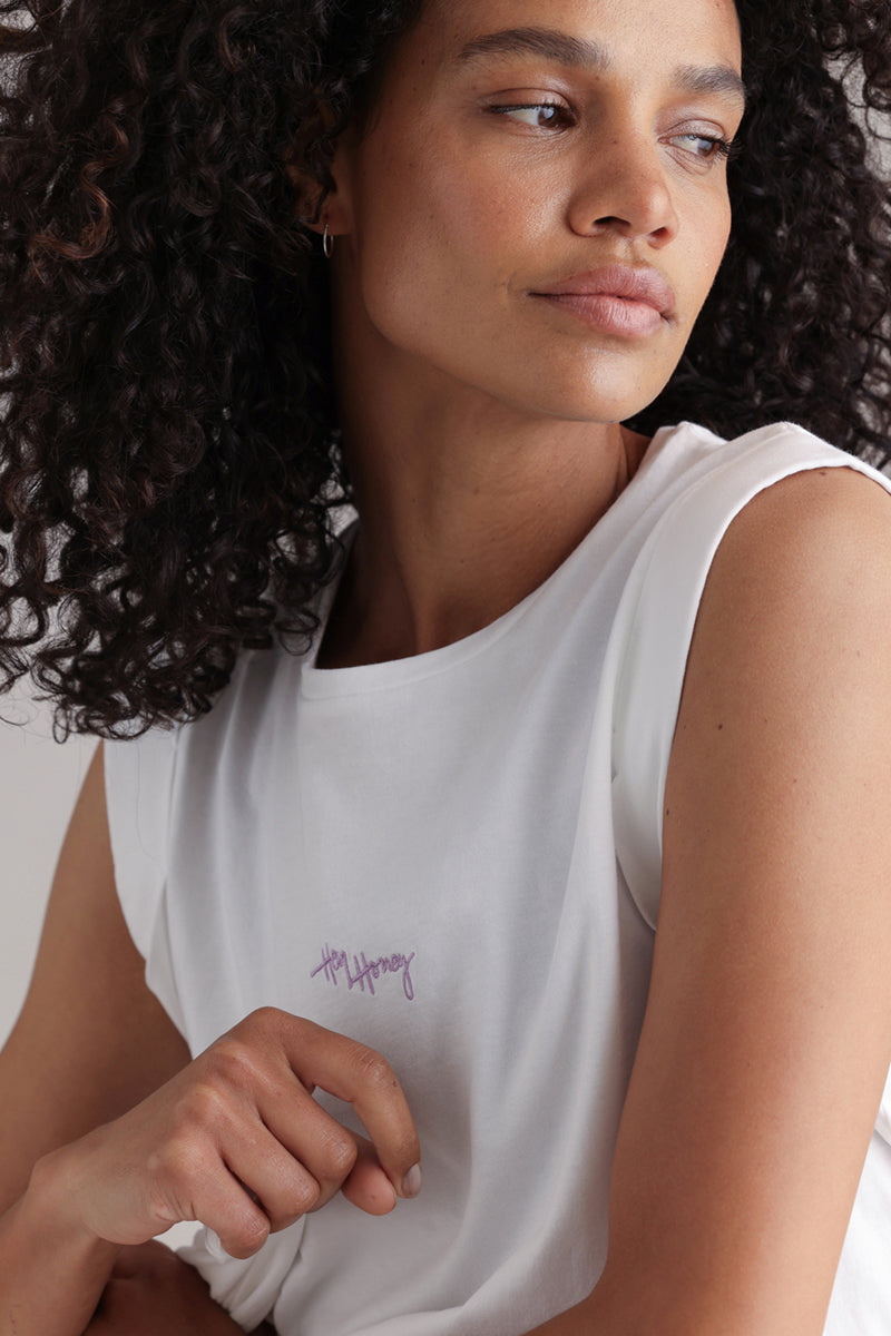 Muscle Tank White | Hey Honey & Active Wear