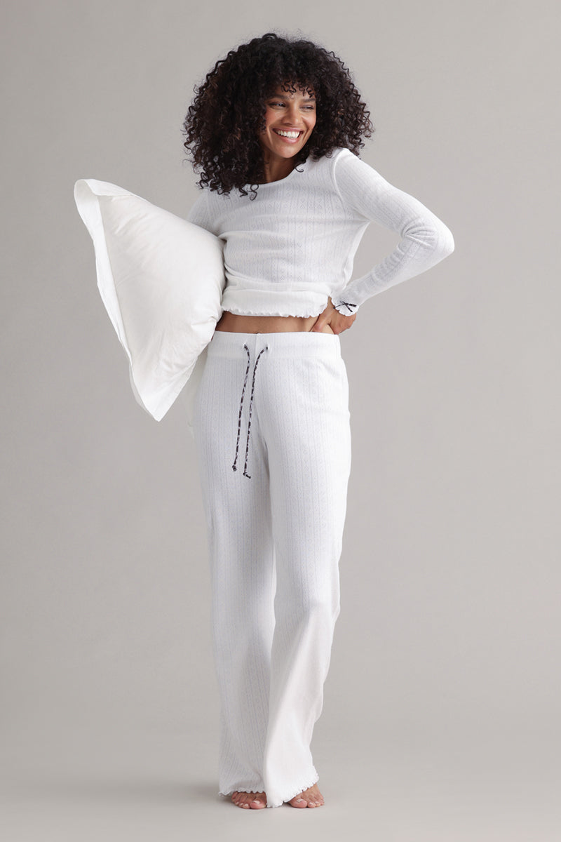 Longsleeve Pointelle White | Hey Honey & Active Wear