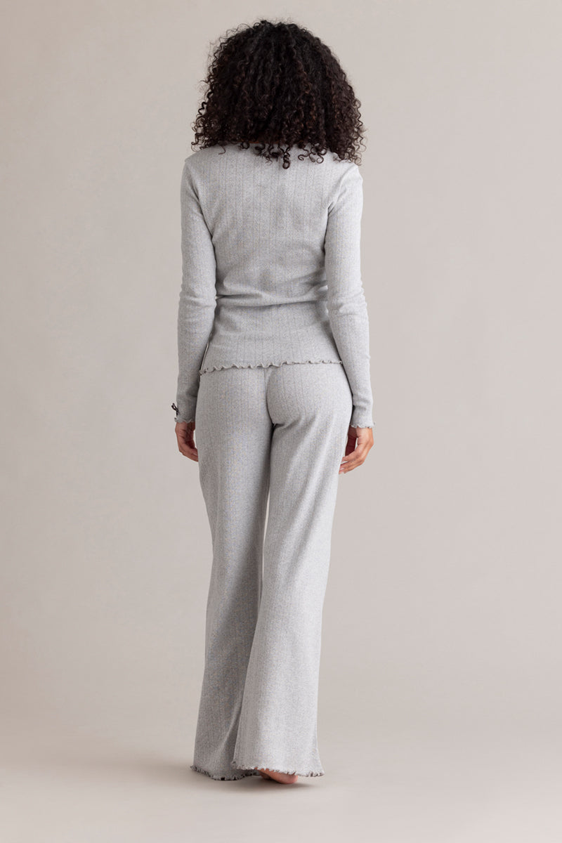 Longsleeve Pointelle Grey Melange | Hey Honey & Active Wear