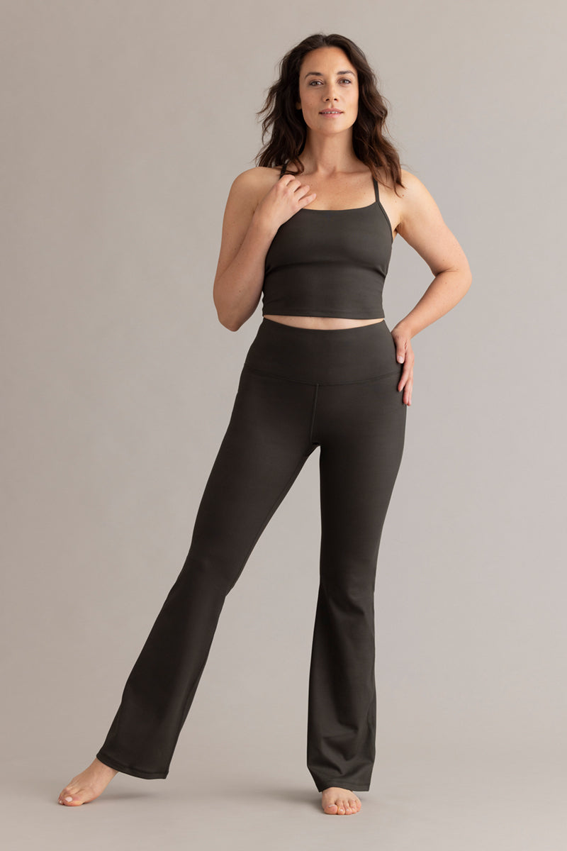 High-Waist Flared Leggings Always Dressed Forest Night | Hey Honey & Active Wear