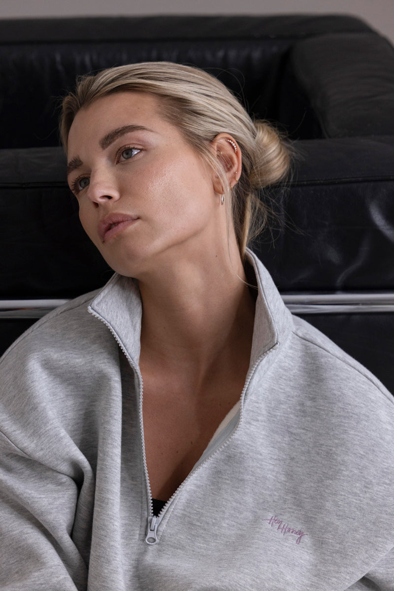 Zip Sweater Grey Melange