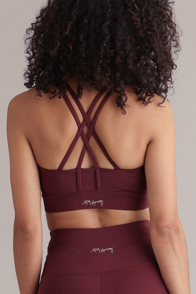Criss-Cross Bra Always Dressed Italian Plum | Hey Honey & Active Wear