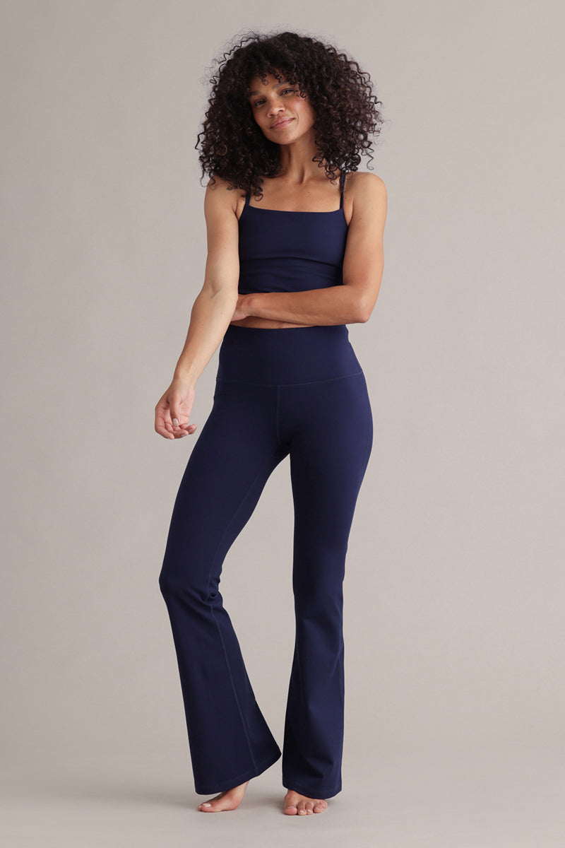 High-Waist Leggings Flared Always Dressed Baritone Blue | Hey Honey & Active Wear