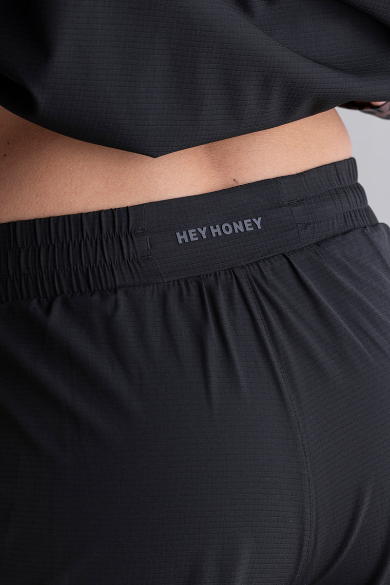 Ribstop Shorts with inner tight Black | Hey Honey & Active Wear