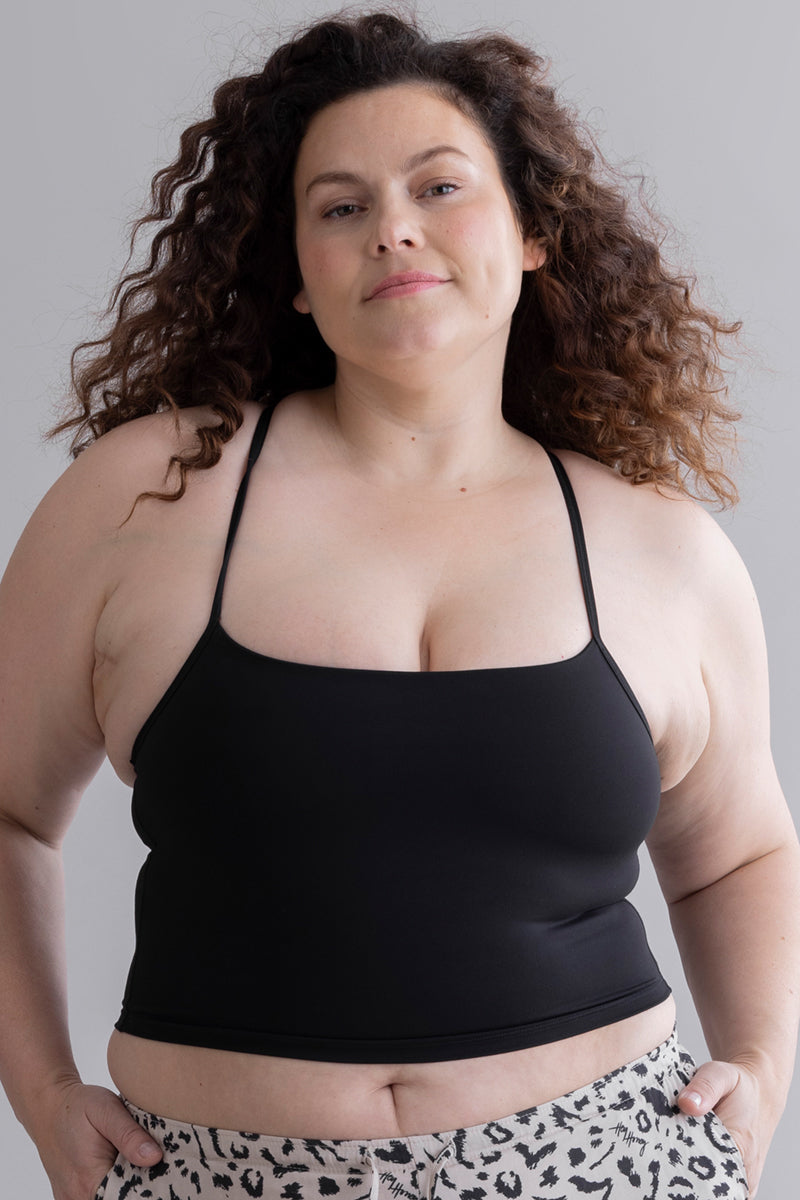 Longline Bustier Cotton Touch Black