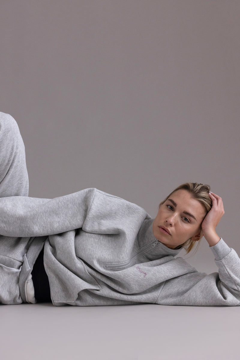 Zip Sweater Grey Melange