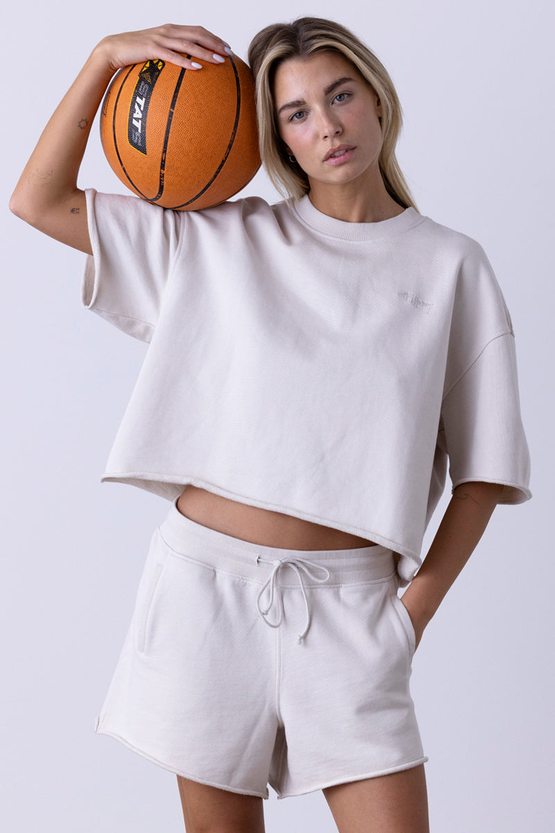 Short Sleeve Sweat Off White | Hey Honey & Active Wear