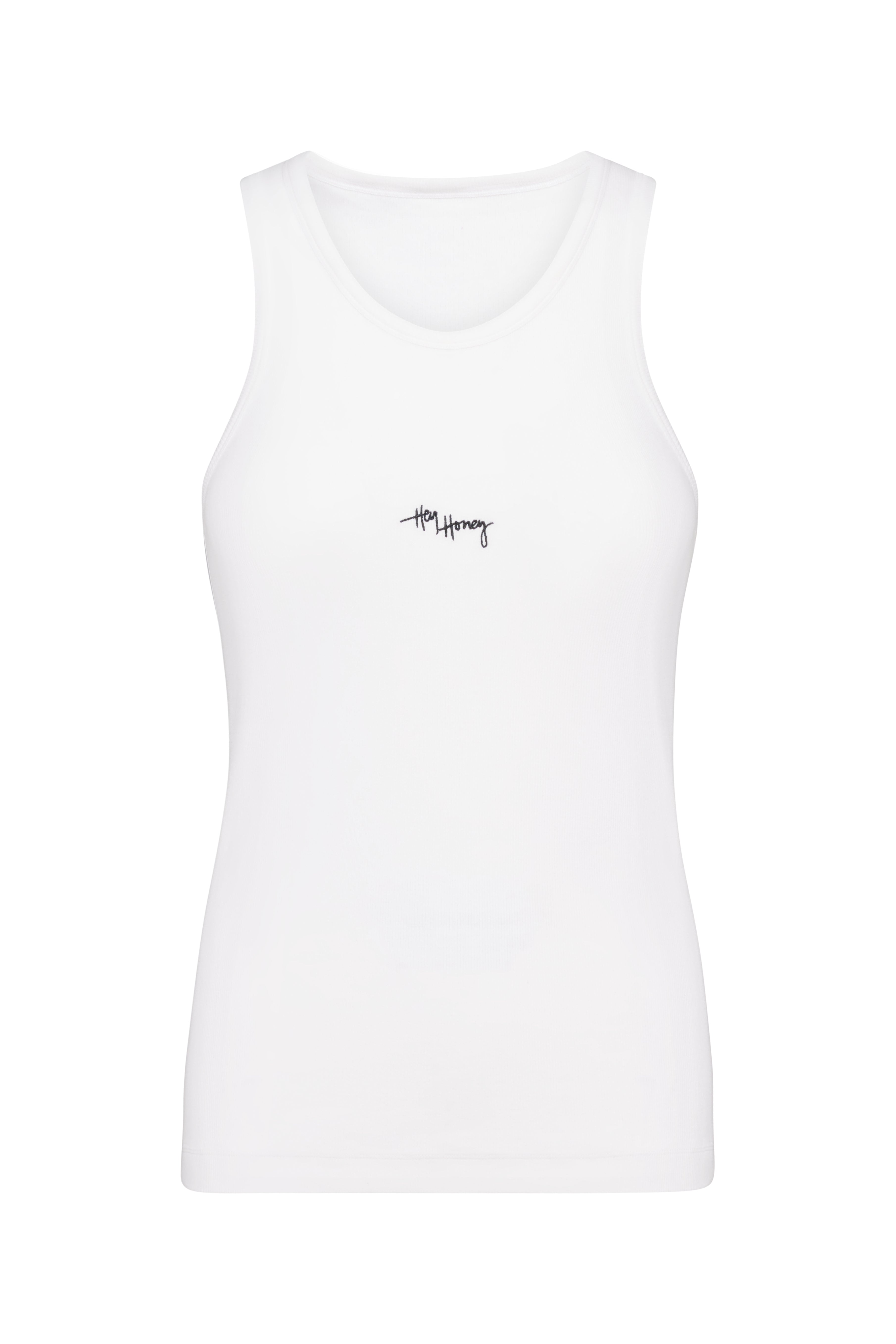 Rib Tank White | Hey Honey & Active Wear
